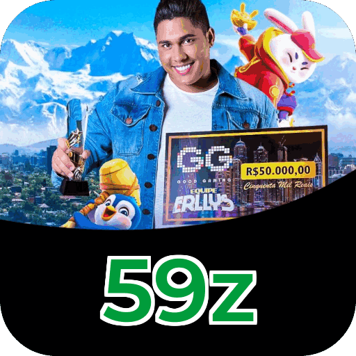 Interface do aplicativo 59z mostrando jogos disponíveis no iOS e Android